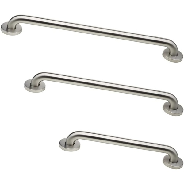 Grab Bar Bundle - ADA Compliance - Brushed Stainless, 1.5" Diameter - 18", 36", 42" - Pack of 3