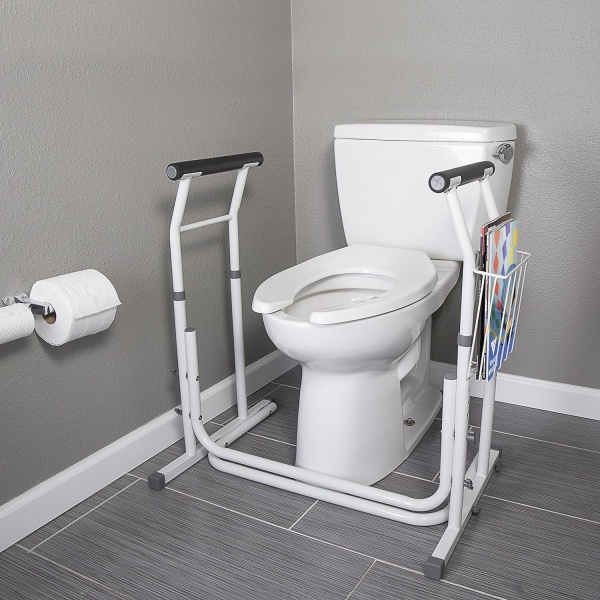 FSA/HSA Eligible, Vaunn Medical Bathroom Patented Height Adjustable Height Toilet Rail Grab Bar and Commode Safety Frame Handle - Image 5