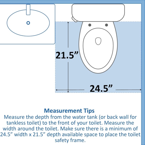 FSA/HSA Eligible Toilet Safety Rails, Vaunn Deluxe Adjustable and Foldable Toilet Safety Frame, Bathroom Handrail Assist Grab Bar Handle - Image 7