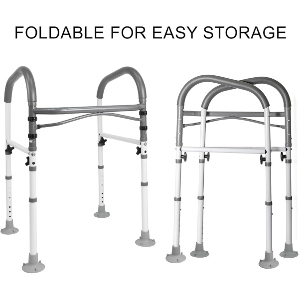 FSA/HSA Eligible Toilet Safety Rails, Vaunn Deluxe Adjustable and Foldable Toilet Safety Frame, Bathroom Handrail Assist Grab Bar Handle - Image 8