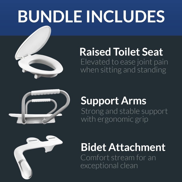 Bemis Rise 4.5" Raised Toilet Seat with Handles, Toilet Seat Riser for Seniors with Secure Hinges, Fits Round and Elongated - Image 12