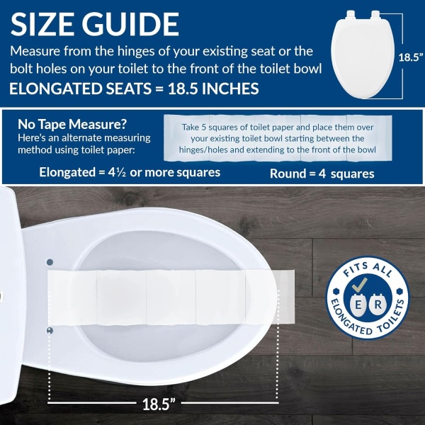 Bemis Rise 4.5" Raised Toilet Seat with Handles, Toilet Seat Riser for Seniors with Secure Hinges, Fits Round and Elongated - Image 17