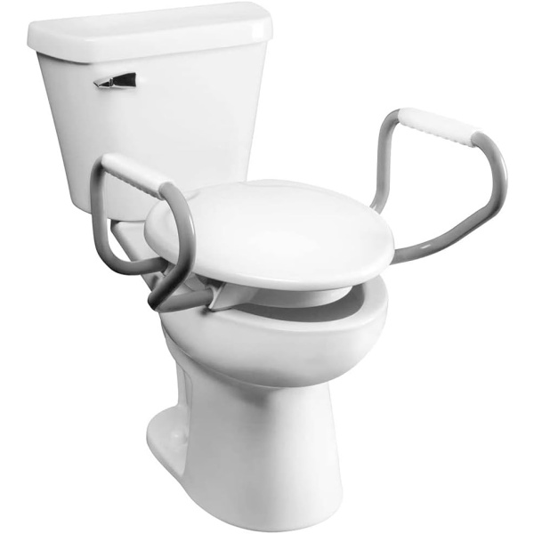 Bemis Assurance 3" Raised Toilet Seat with Handles, Clean Shield Guard, Secure Hinges, Elongated, White - Image 3