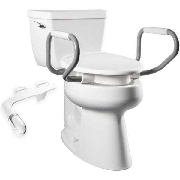 Bemis Assurance 3" Raised Toilet Seat with Handles, Clean Shield Guard, Secure Hinges, Elongated, White - Image 25