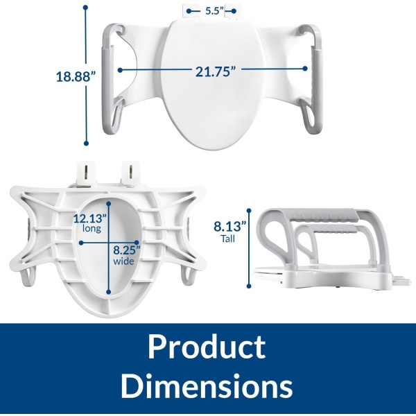 Bemis Assist Toilet Seat with Built-in Support Handles, Hinges Never Loosen, Fits Round and Elongated - Image 8