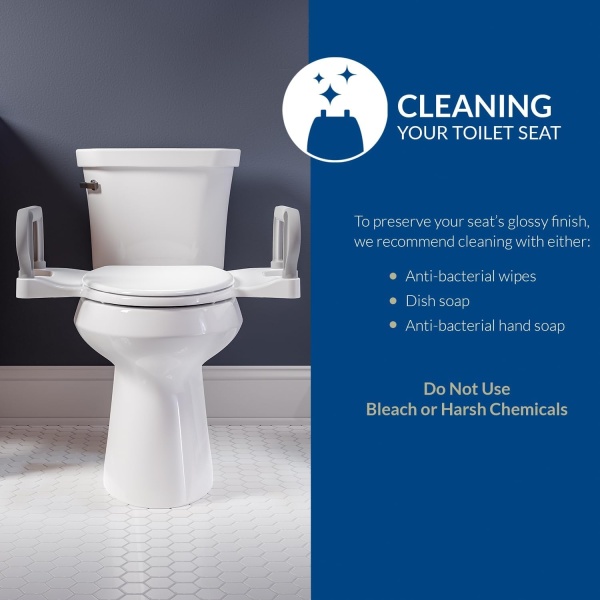 Bemis Assist Toilet Seat with Built-in Support Handles, Hinges Never Loosen, Fits Round and Elongated - Image 9