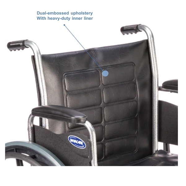 Invacare T420RFAP Series Tracer IV Bariatric Folding Wheelchair for Adult with 20" Seat Width and Full Arms - Image 3