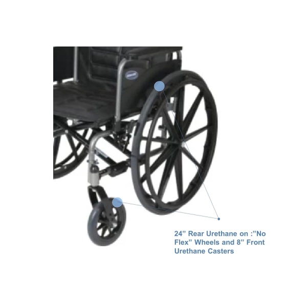 Invacare T420RFAP Series Tracer IV Bariatric Folding Wheelchair for Adult with 20" Seat Width and Full Arms - Image 4