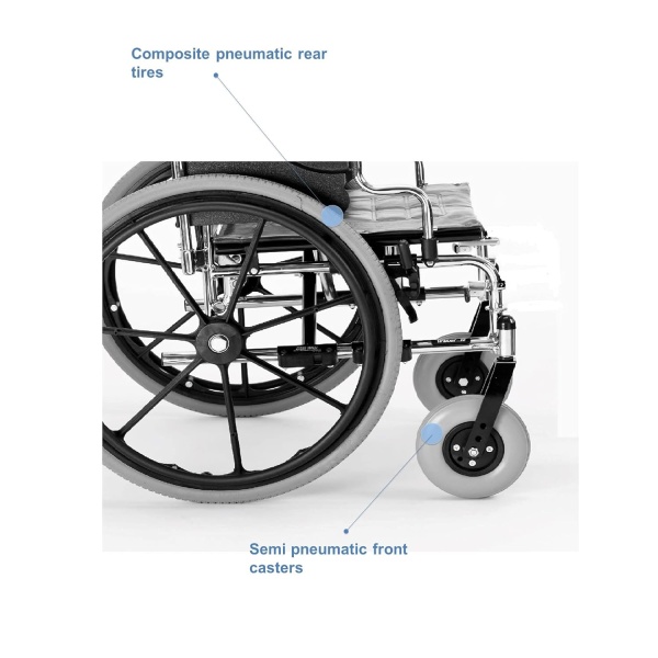 Invacare T420RFAP Series Tracer IV Bariatric Folding Wheelchair for Adult with 20" Seat Width and Full Arms - Image 7